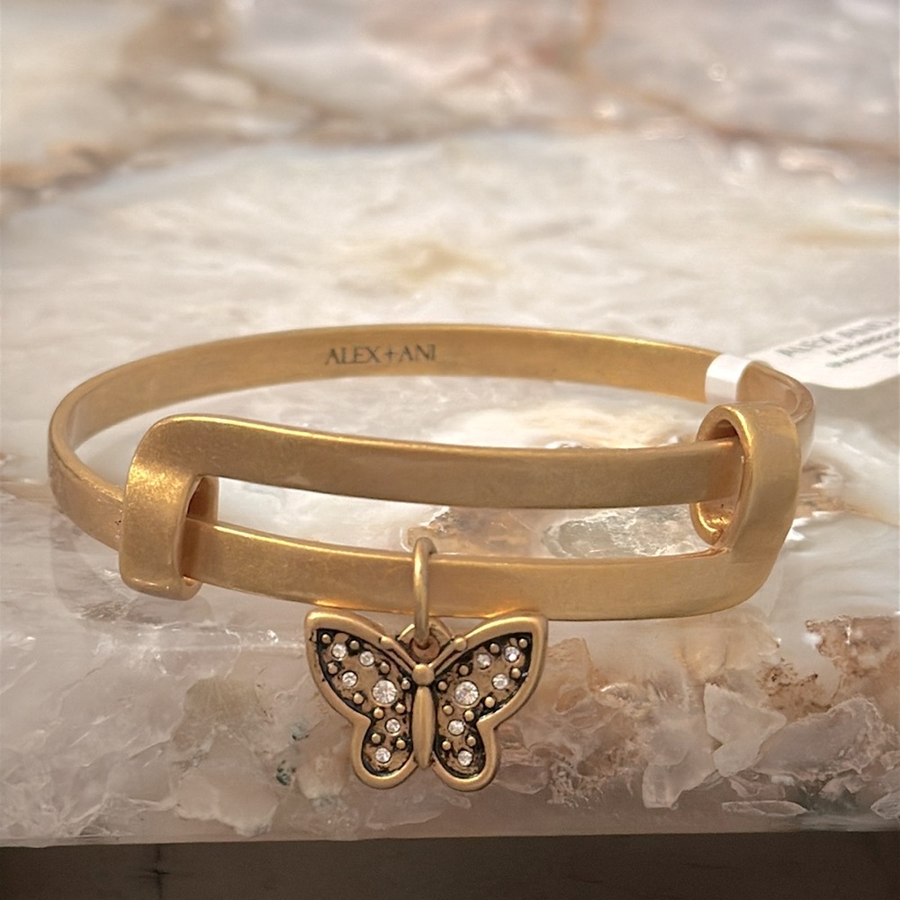 Alex and Ani Gold Motivation Butterfly Charm Bangle